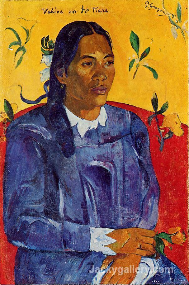 Woman with a Flower by Paul Gauguin paintings reproduction